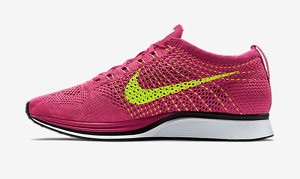 Nike Flyknit Racer 全新 Fireberry Pink Flash Volt  配色