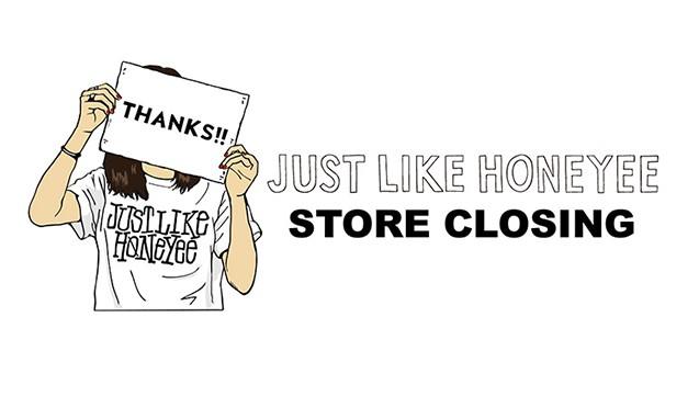 honeyee.com 线上店铺「JUST LIKE HONEYEE」将于月底正式关闭