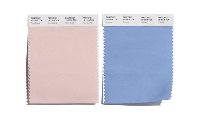 Pantone 色票权威机构公布 2016 流行色彩，静谧蓝和蔷薇石英粉双色上榜
