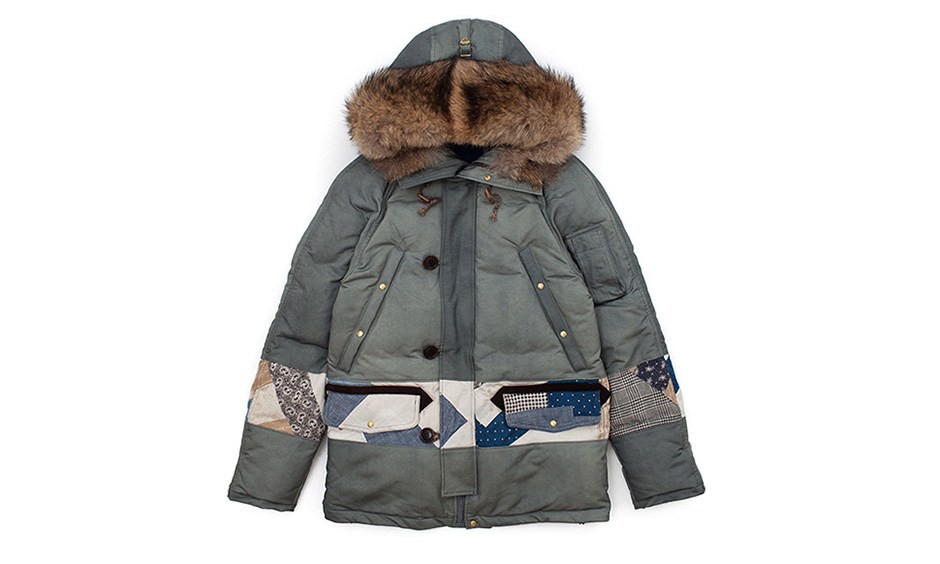 几何拼接设计，Visvim 2015 冬季新款 Valdez Down Jacket