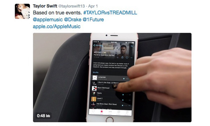 摔得真惨，Taylor Swift 为 Apple 拍摄搞笑新广告
