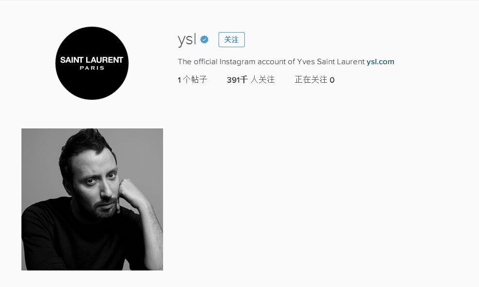Saint Laurent 清空官方 Instagram 全部历史内容