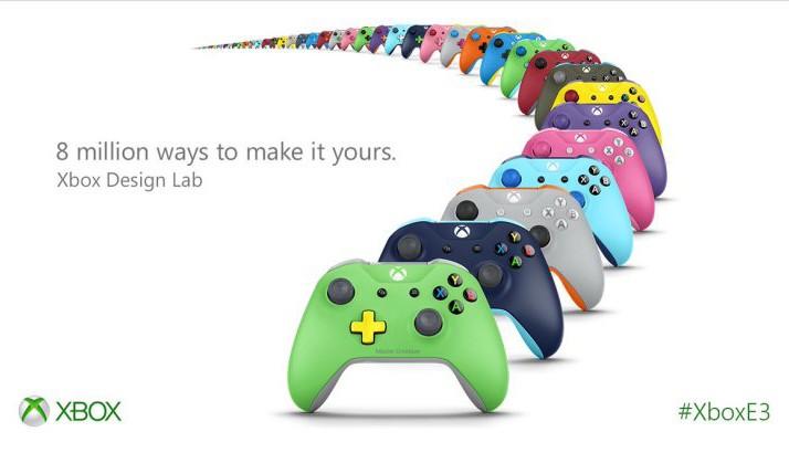 Xbox One S 全新定制手柄服务已上线，800 万种色彩供你选择