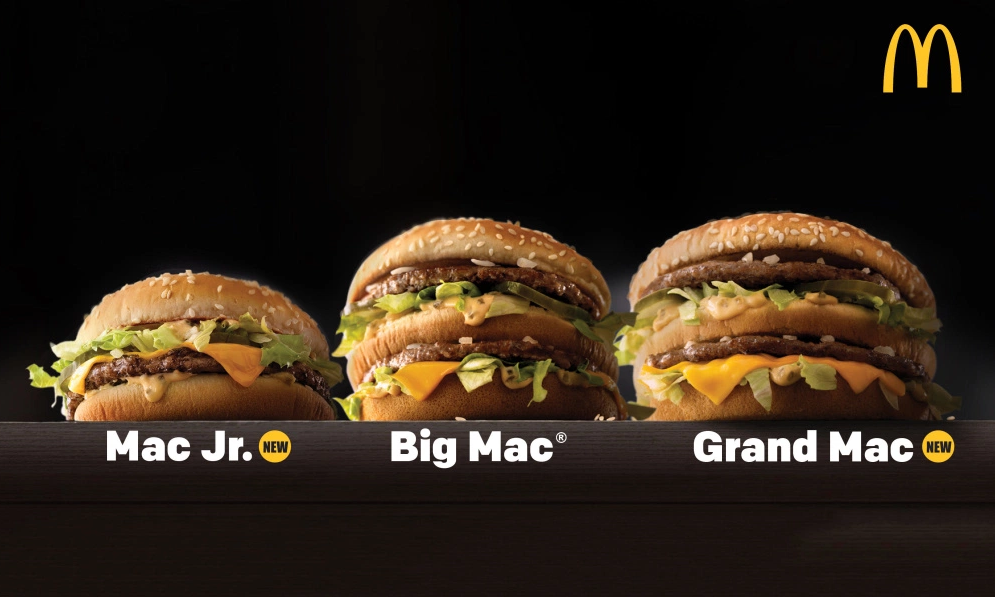 麦当劳推出 “巨无霸” 三兄弟，多大胃口都能满足了
