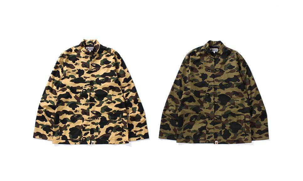 A BATHING APE® 这次将 1ST CAMO 用到了唐装上